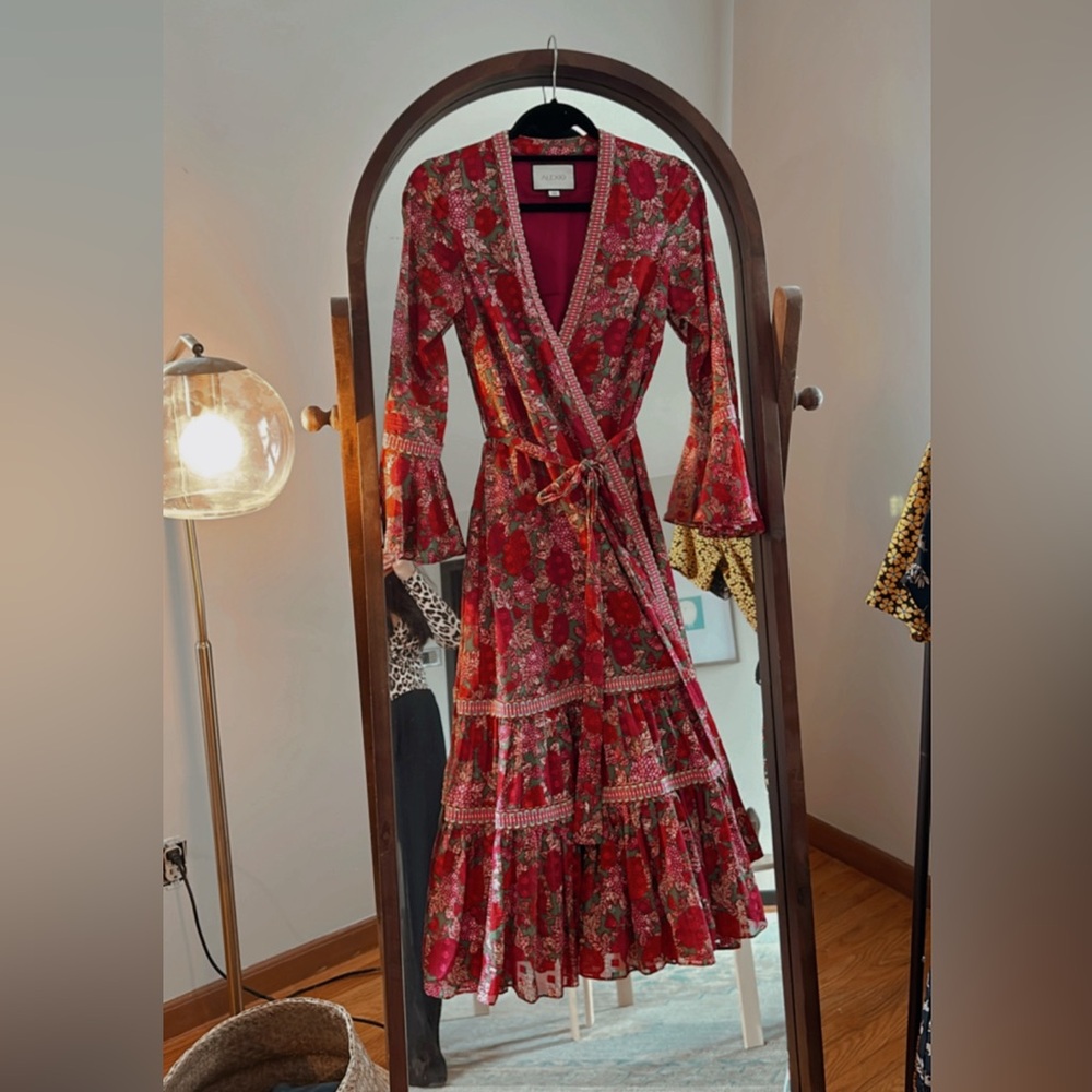 Alexis Pink Floral Wrap Dress XS